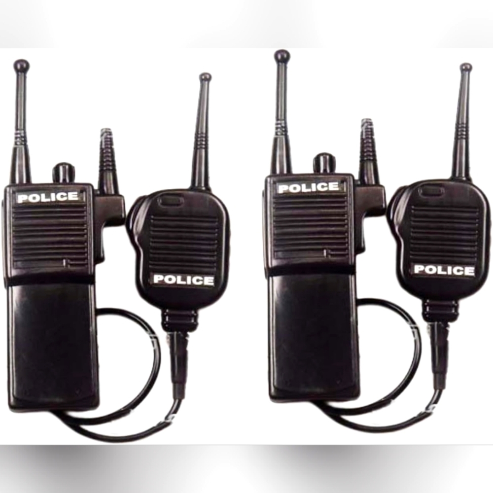 Police Dual Black Two-Way Radio Set (Costume)